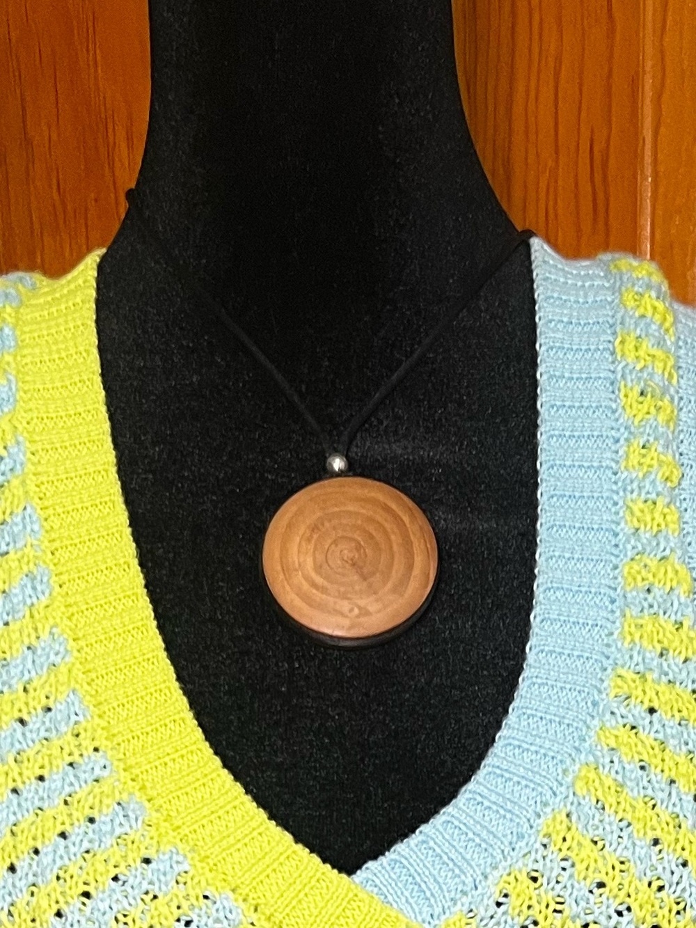 Handcrafted Wooden Circle Pendant Necklace in Brown - Women Jewelry Necklaces